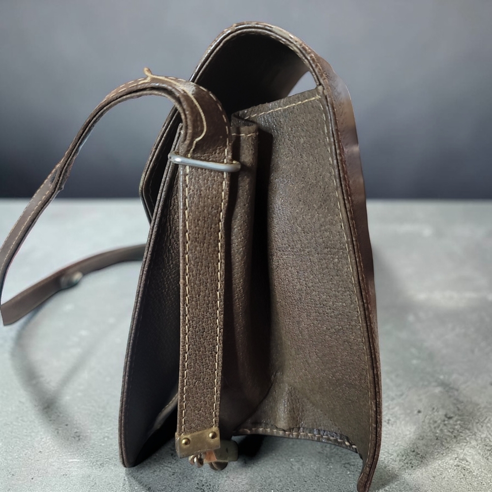 GUCCI VTG 70's Brown Leather Flap Accordian Style Shoulder Bag Rehab W/COA - Picture 4 of 15